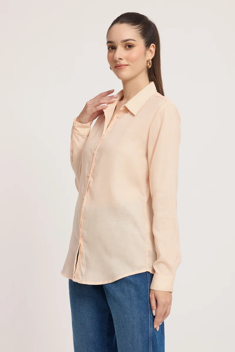 Bunuae|Linen Regular Fit Shirt