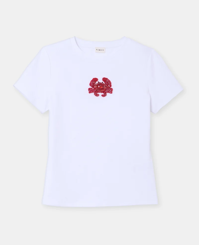 T-shirt ajusté avec patch crabe