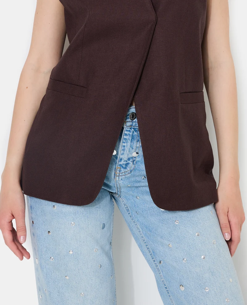 Veste sans manches avec lin