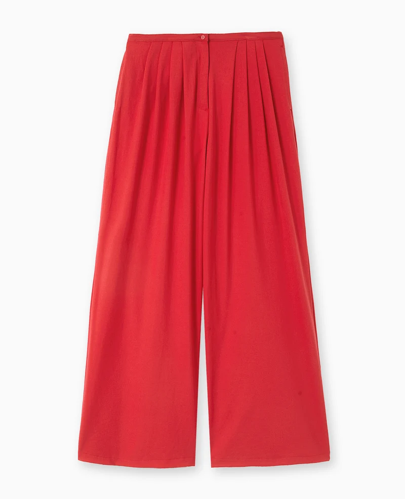 Pantalon large et droit avec pinces