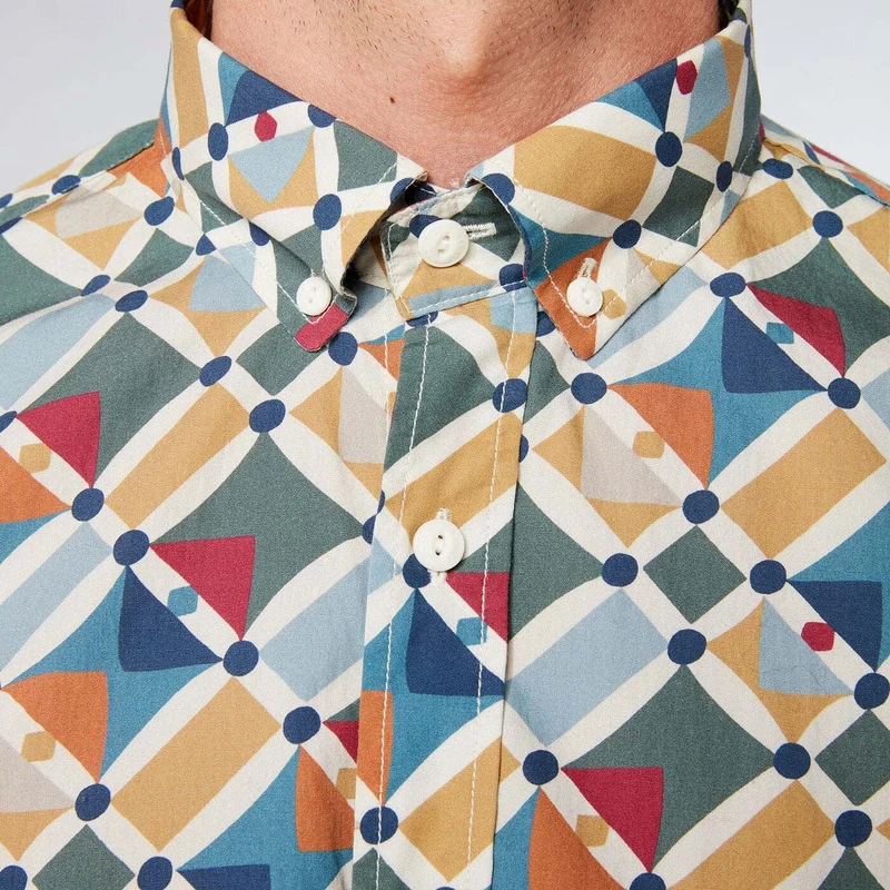 Chemise à motifs graphiques tissu Italien coupe ajustée