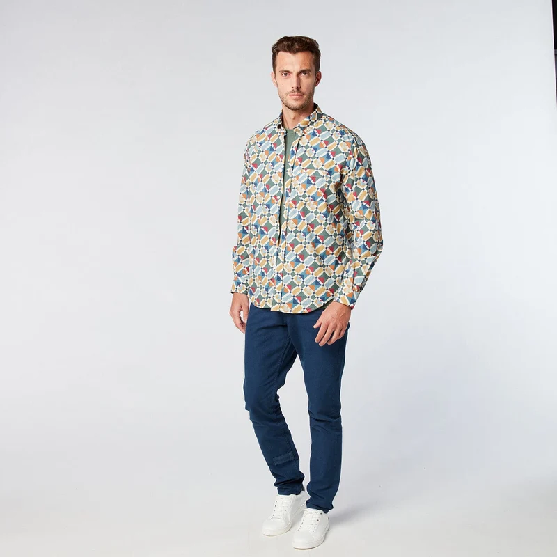 Chemise à motifs graphiques tissu Italien coupe ajustée