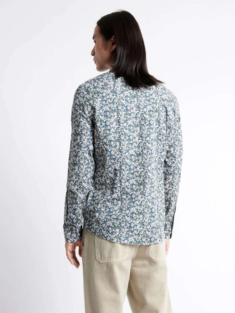 Chemise en coton mélangé fleurie