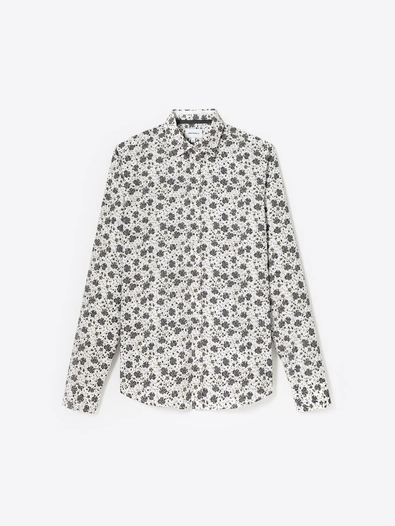 Chemise fleurie en popeline 100% coton