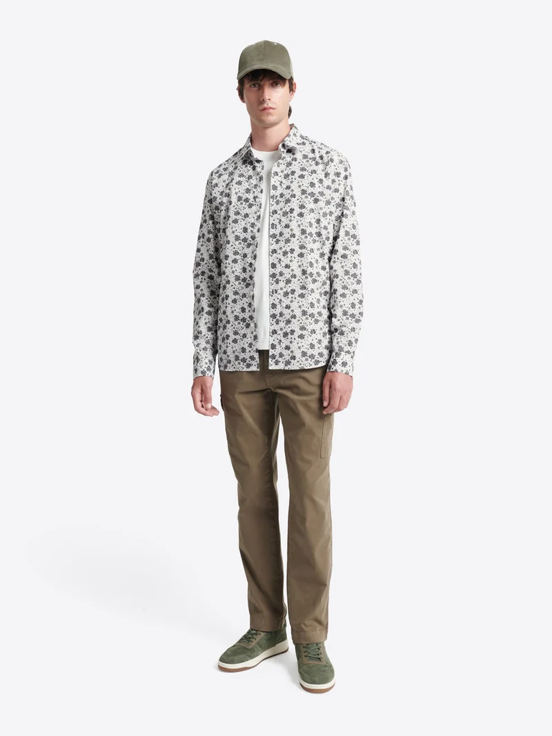 Chemise fleurie en popeline 100% coton