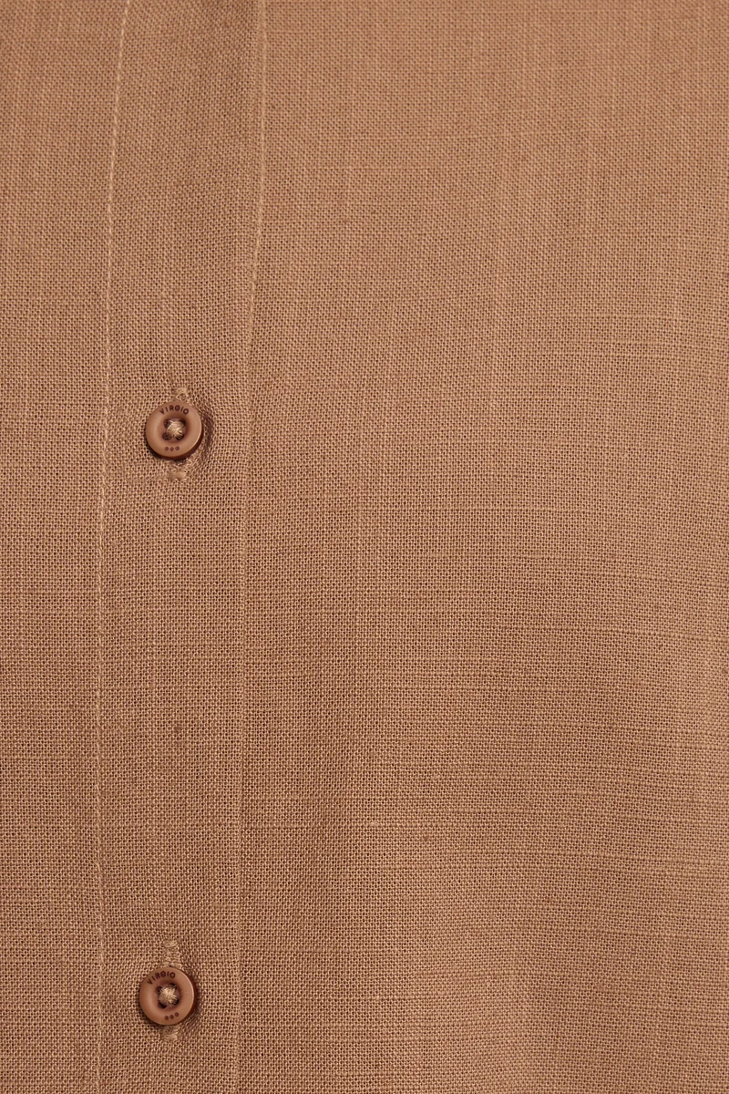Tomoe|Linen Scalloped Peterpan Collar Shirt