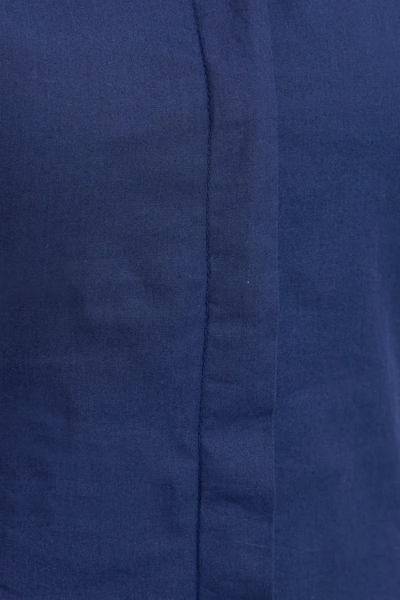 Kanuki|100% Cotton Gathered Shirt Midi Dress