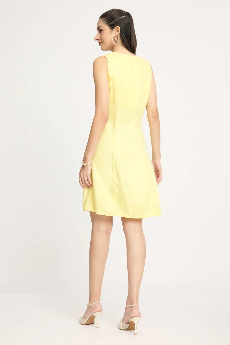 Janae|100% Viscose Button Down Sheath Dress