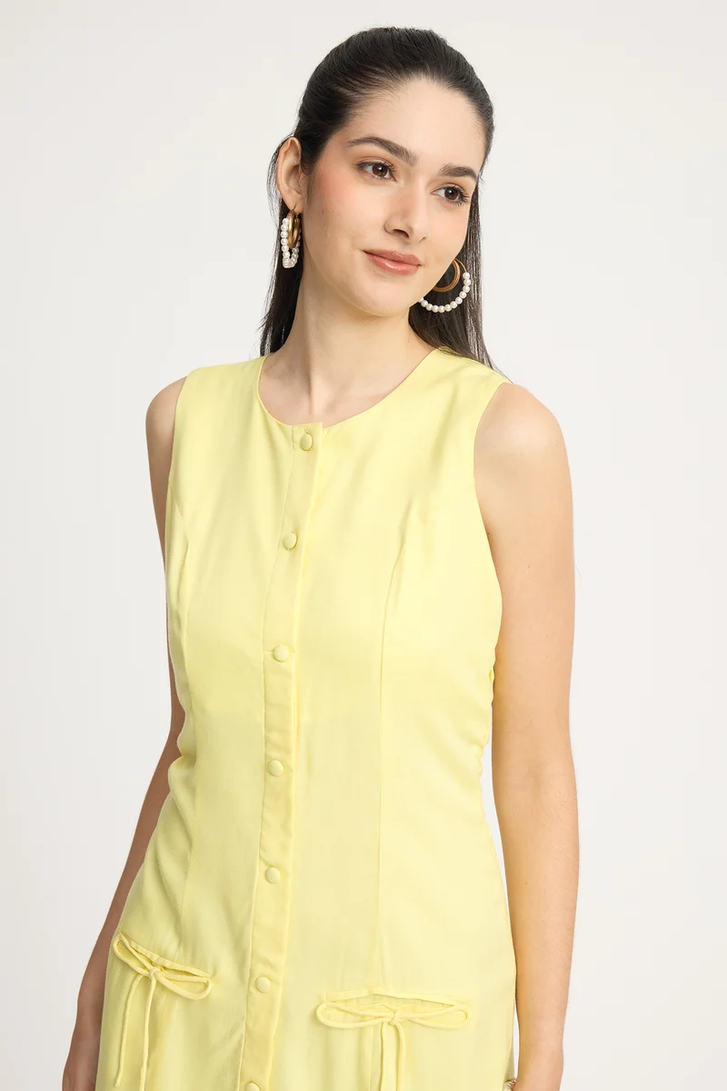 Janae|100% Viscose Button Down Sheath Dress