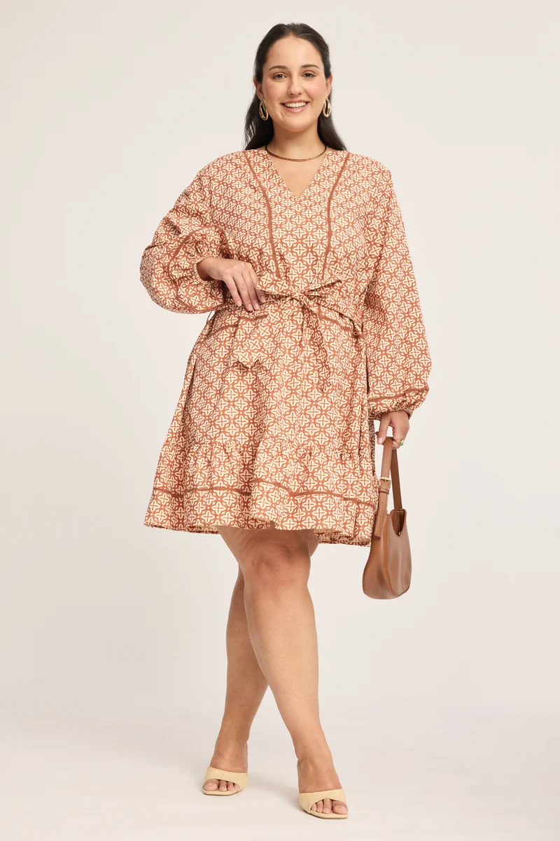 Arlette|100% Cotton Lace Insert Dress
