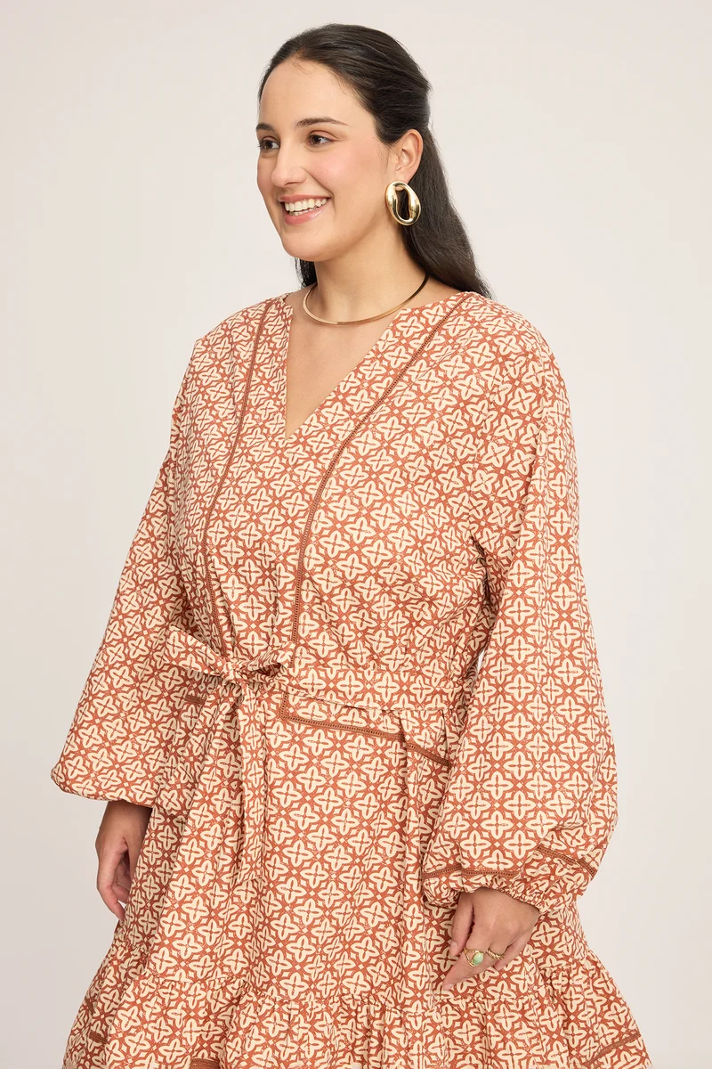 Arlette|100% Cotton Lace Insert Dress