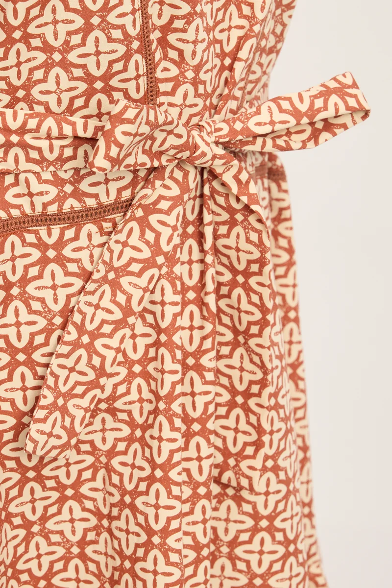 Arlette|100% Cotton Lace Insert Dress