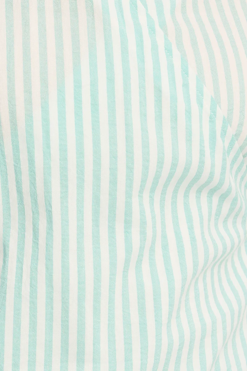Danuta|100% Cotton Collared Tie Front Shirt