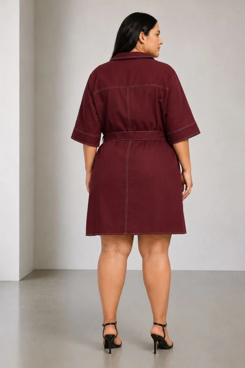 Estelle|100% Cotton Aline Belted Dress