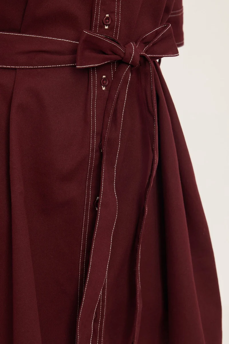 Estelle|100% Cotton Aline Belted Dress