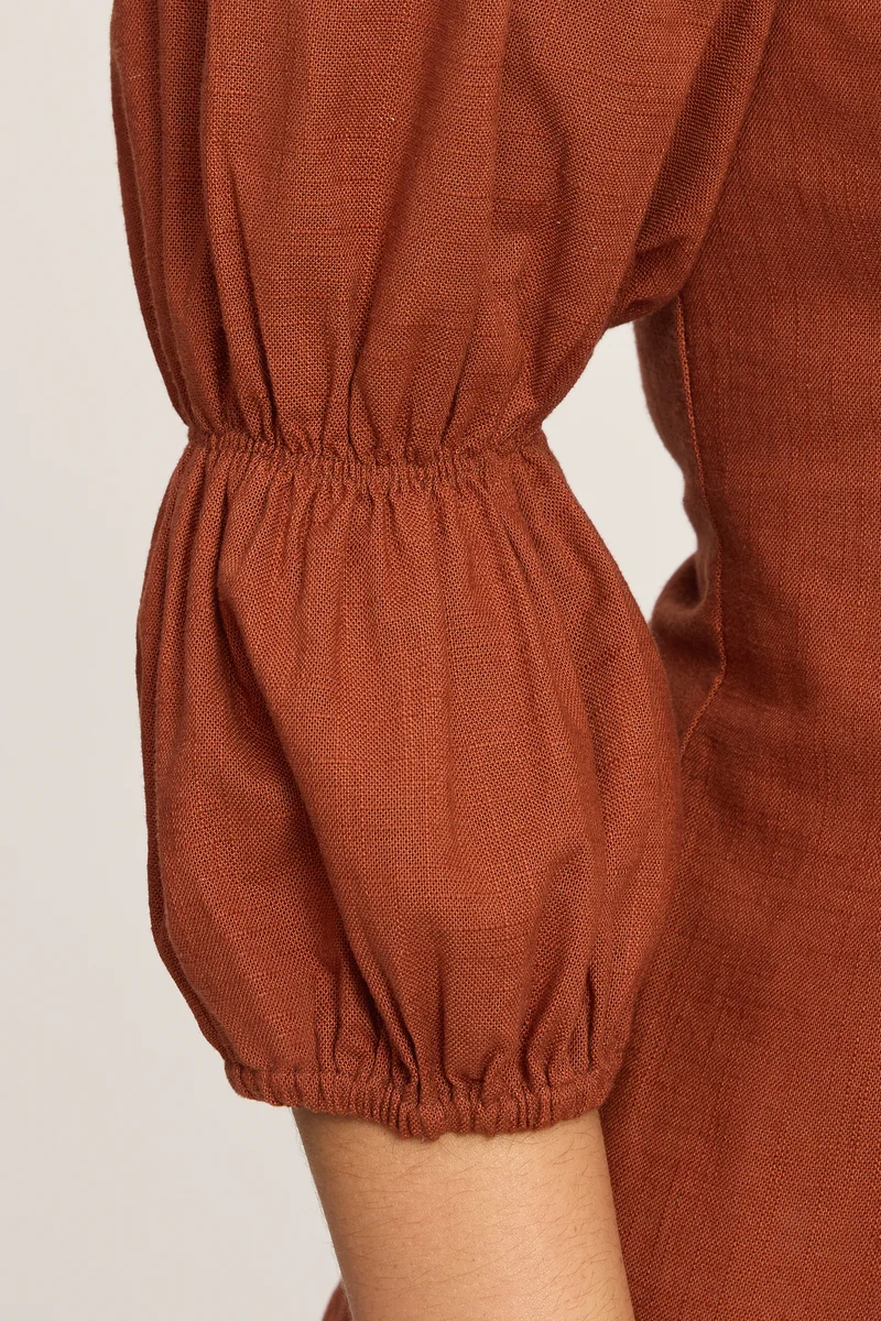 Fabine|100% Cotton Square Neck Top