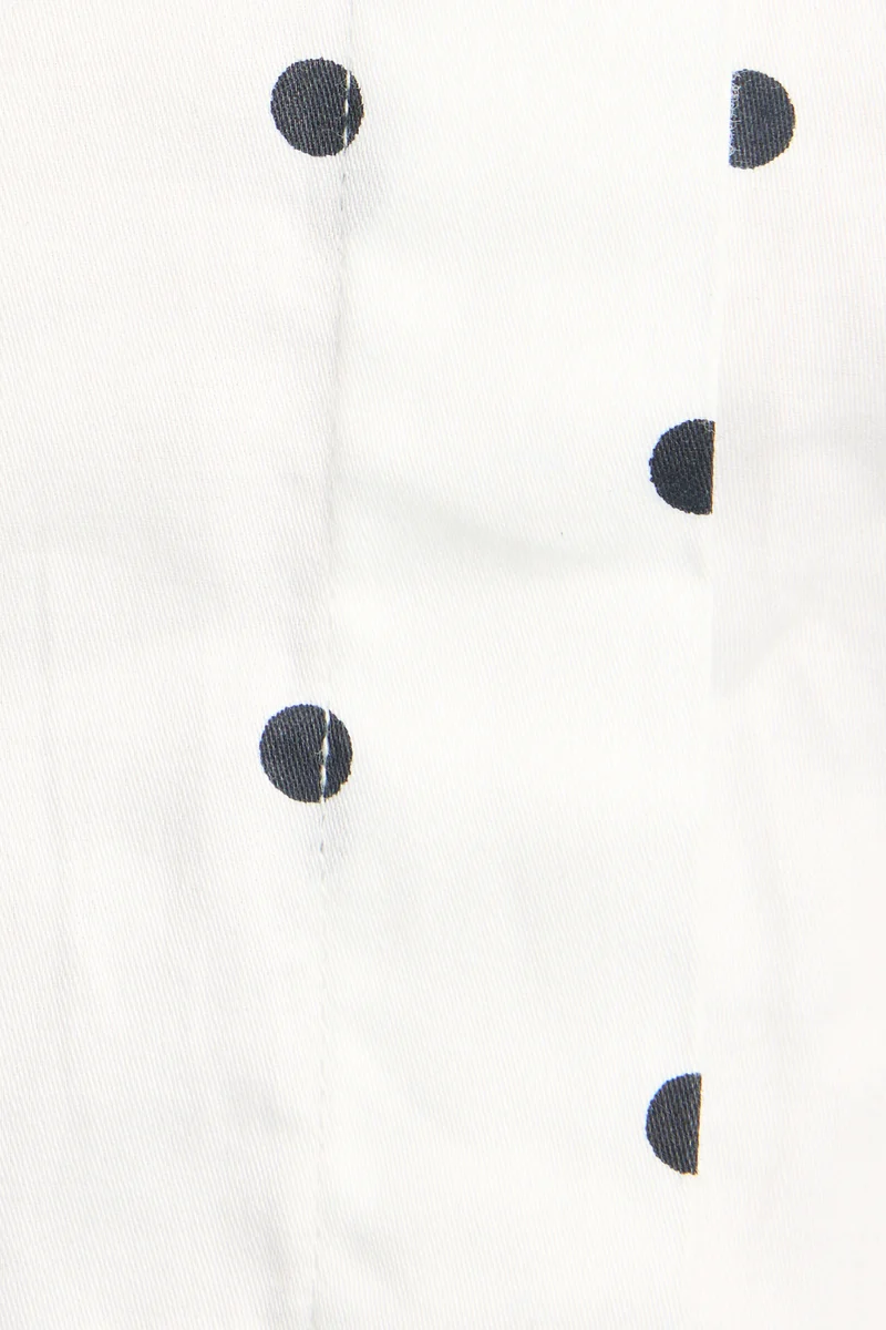 Hangul|100% Cotton Polka Dot Bib Panel Shirt