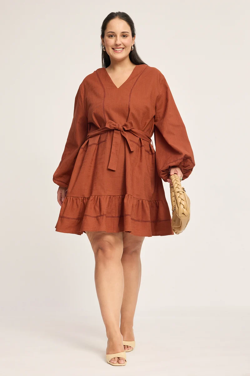 Aneta|100% Cotton Lace Insert Dress