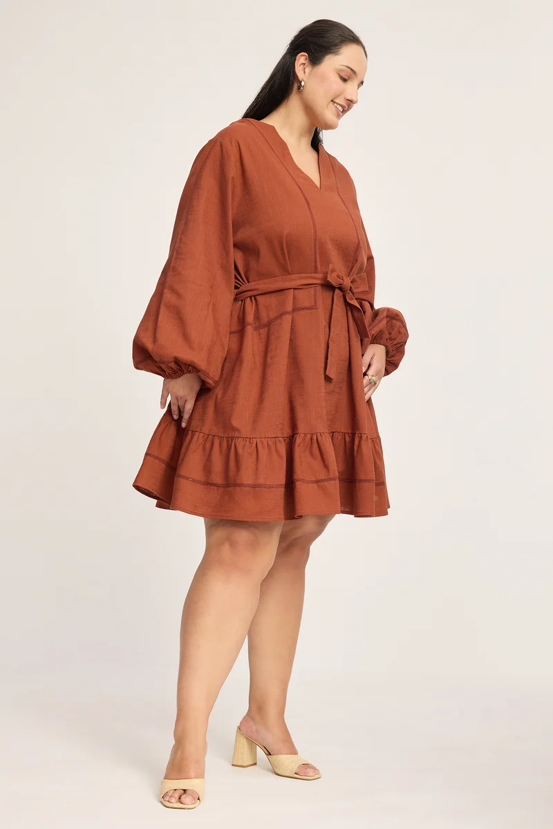 Aneta|100% Cotton Lace Insert Dress