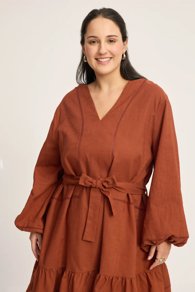 Aneta|100% Cotton Lace Insert Dress