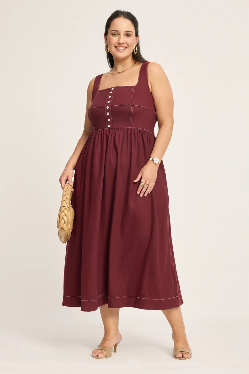 Marceline|100% Viscose Fit & Flare Dress