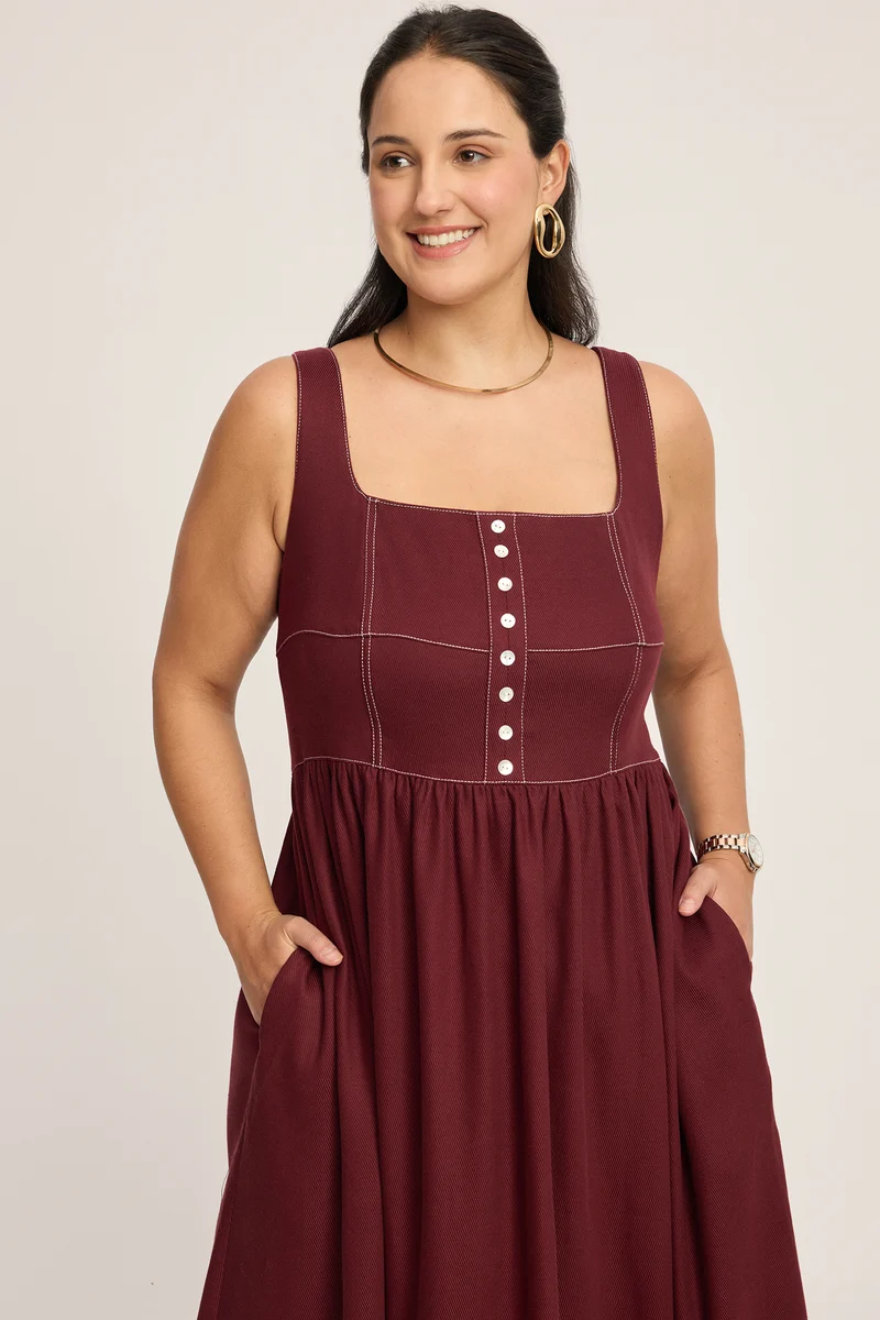 Marceline|100% Viscose Fit & Flare Dress
