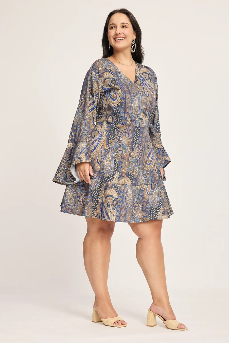 Violetta|100% Viscose Mini Wrap Dress