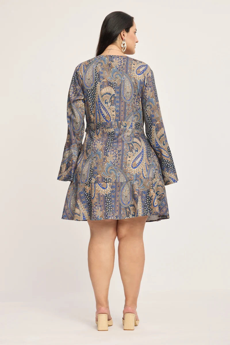 Violetta|100% Viscose Mini Wrap Dress