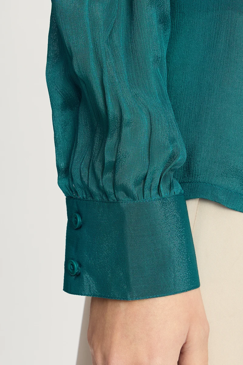 Alexy|Viscose Chiffon V-Neck Bow Top With Cami