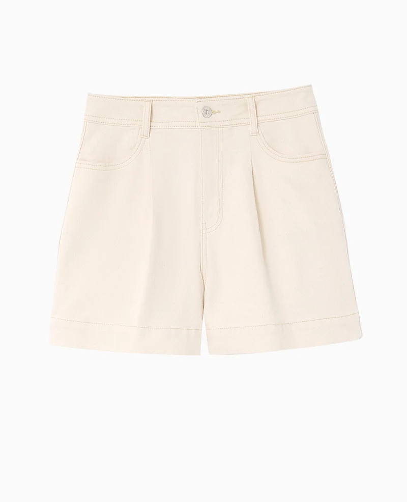 Short taille haute avec pinces