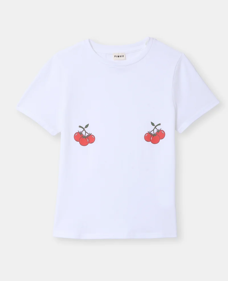 T-shirt ajusté avec prints tomates poitrine