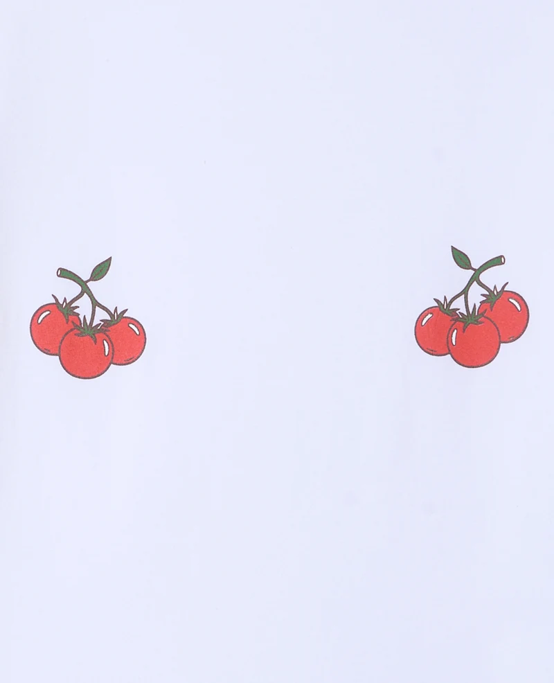 T-shirt ajusté avec prints tomates poitrine