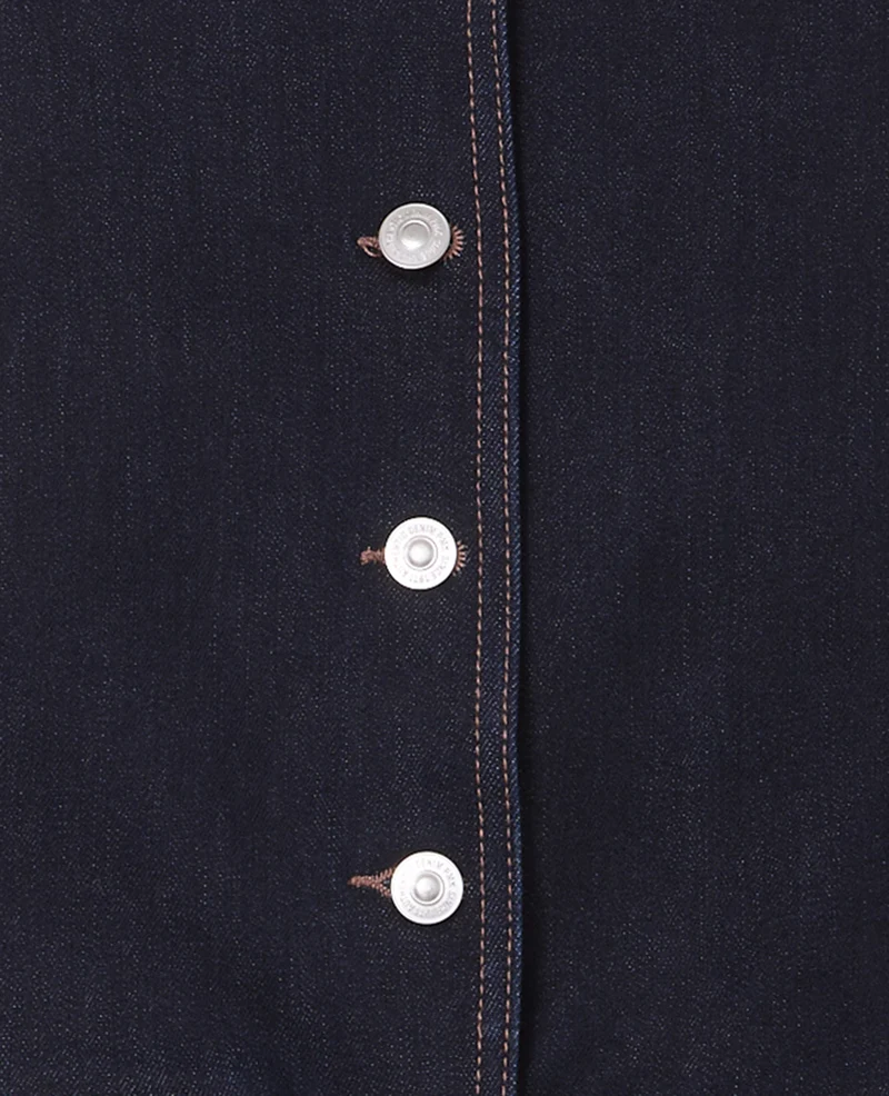 Veste sans manches en jean façon gilet barman