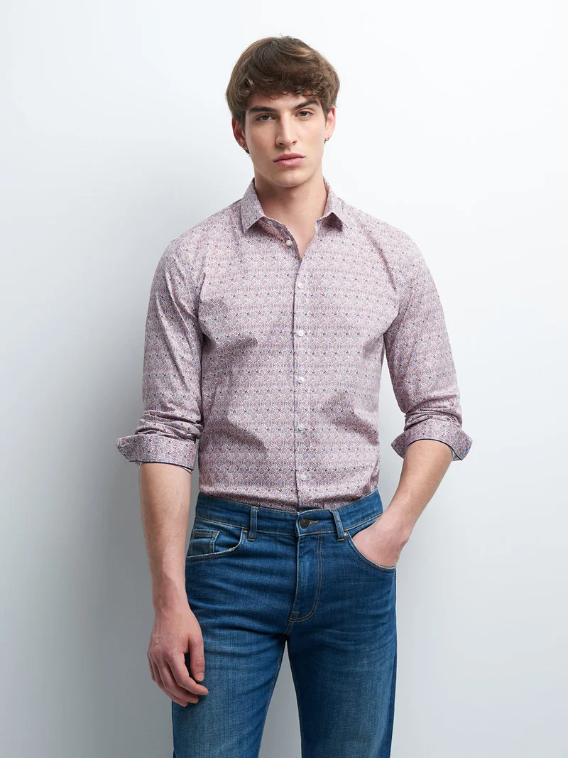 Chemise extra-slim stretch fantaisie