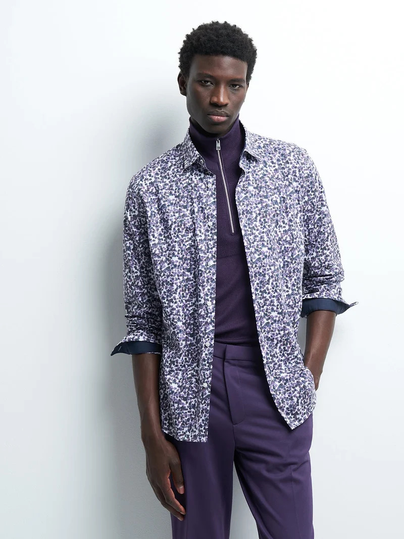 Chemise slim à pois