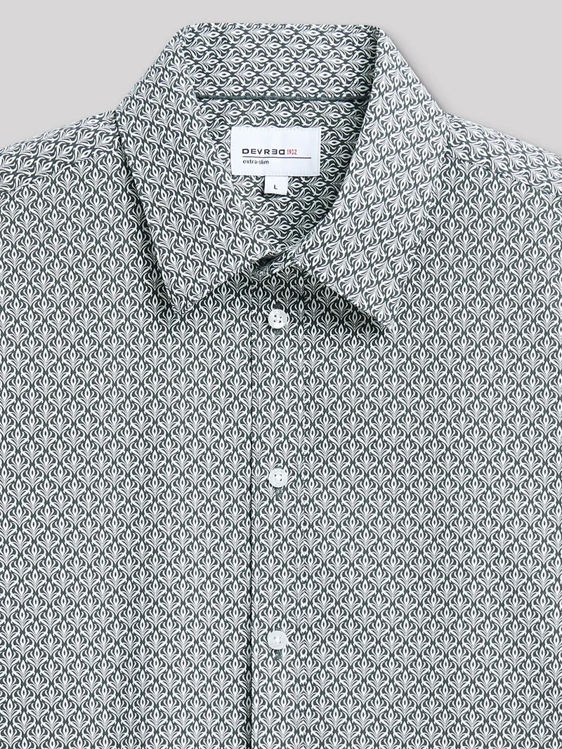 Chemise extra-slim stretch géométrique