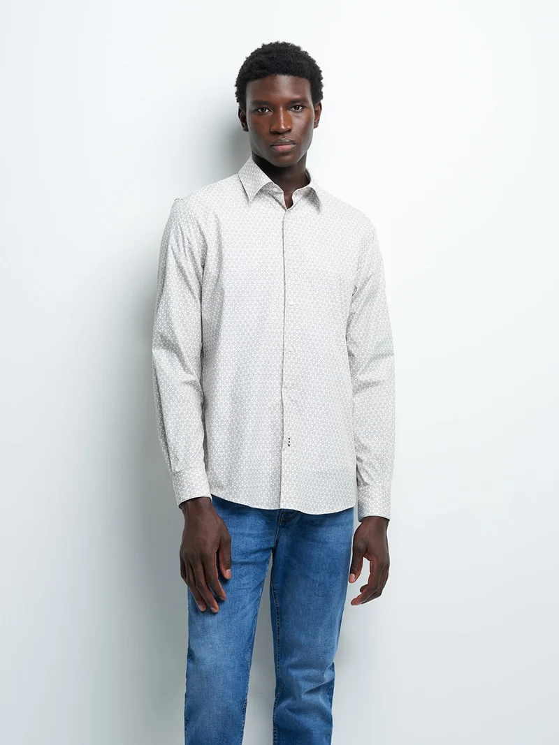 Chemise slim géométrique