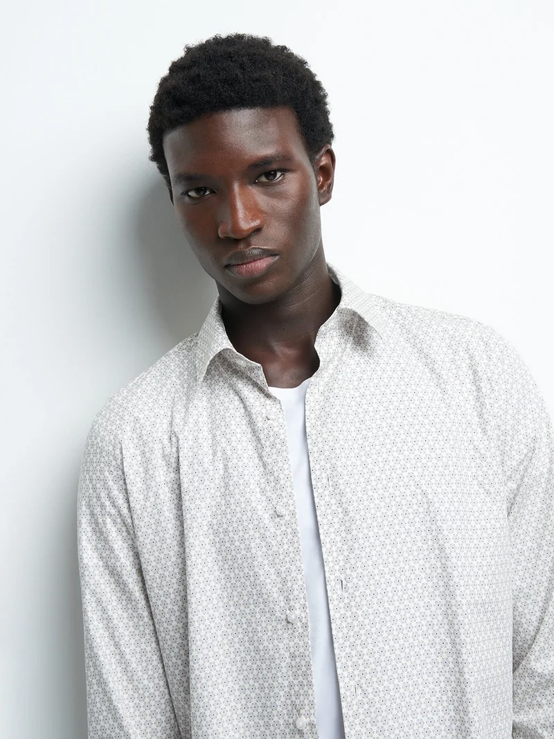 Chemise slim géométrique