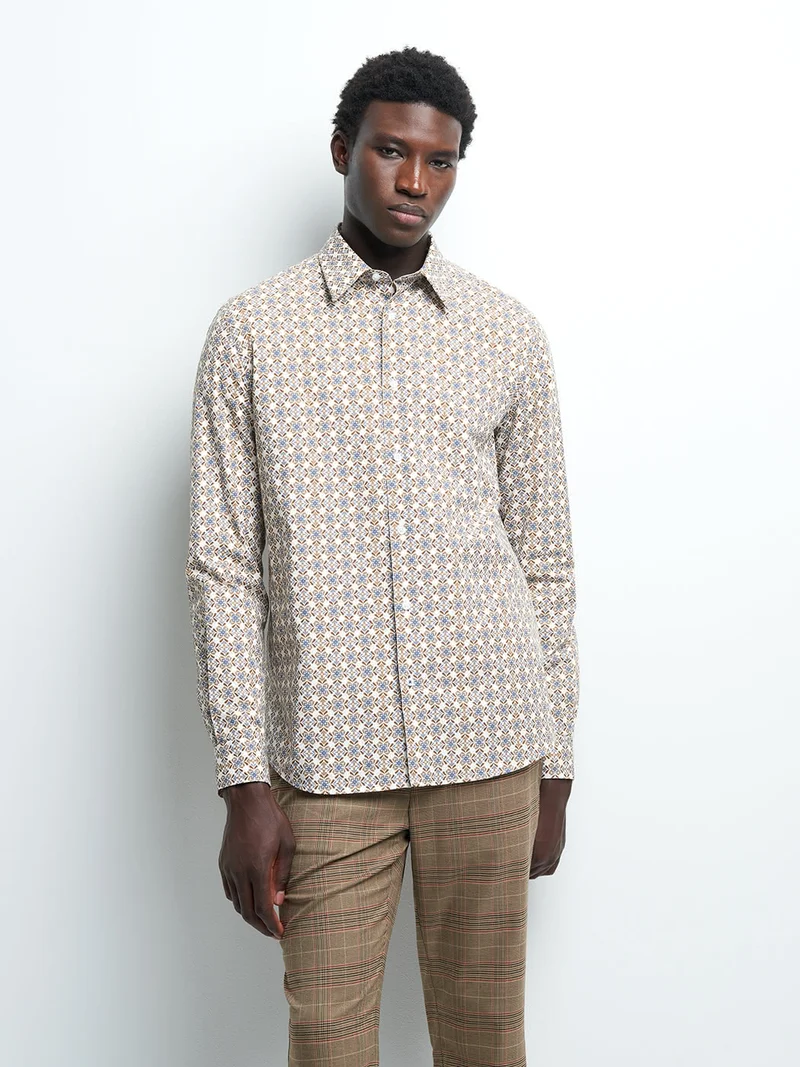 Chemise slim géométrique