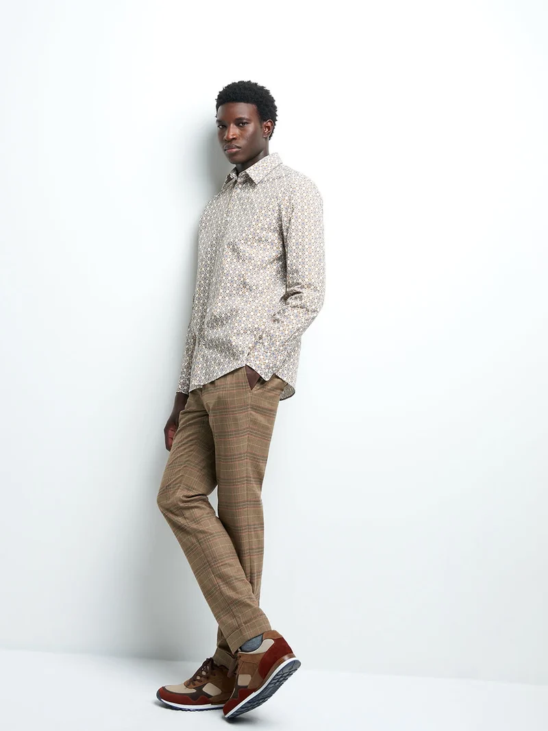Chemise slim géométrique