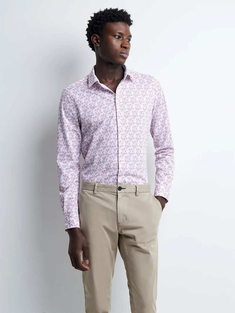 Chemise extra-slim stretch fleurie