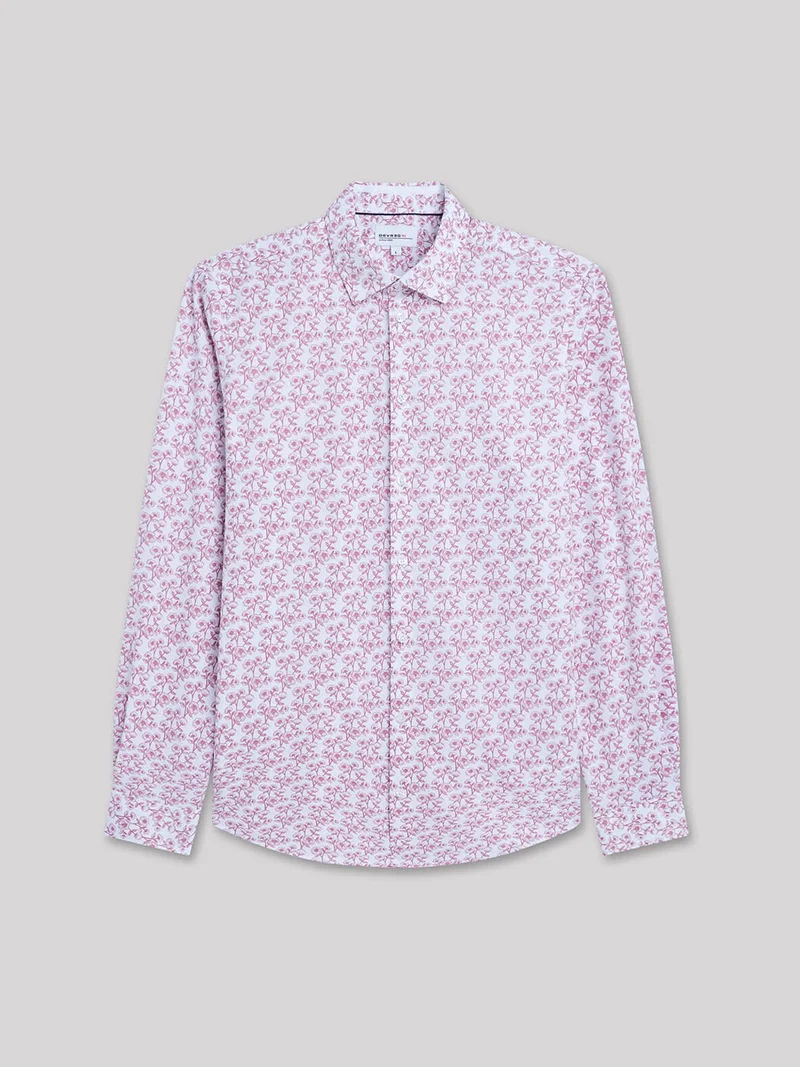Chemise extra-slim stretch fleurie