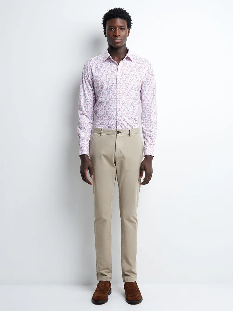 Chemise extra-slim stretch fleurie