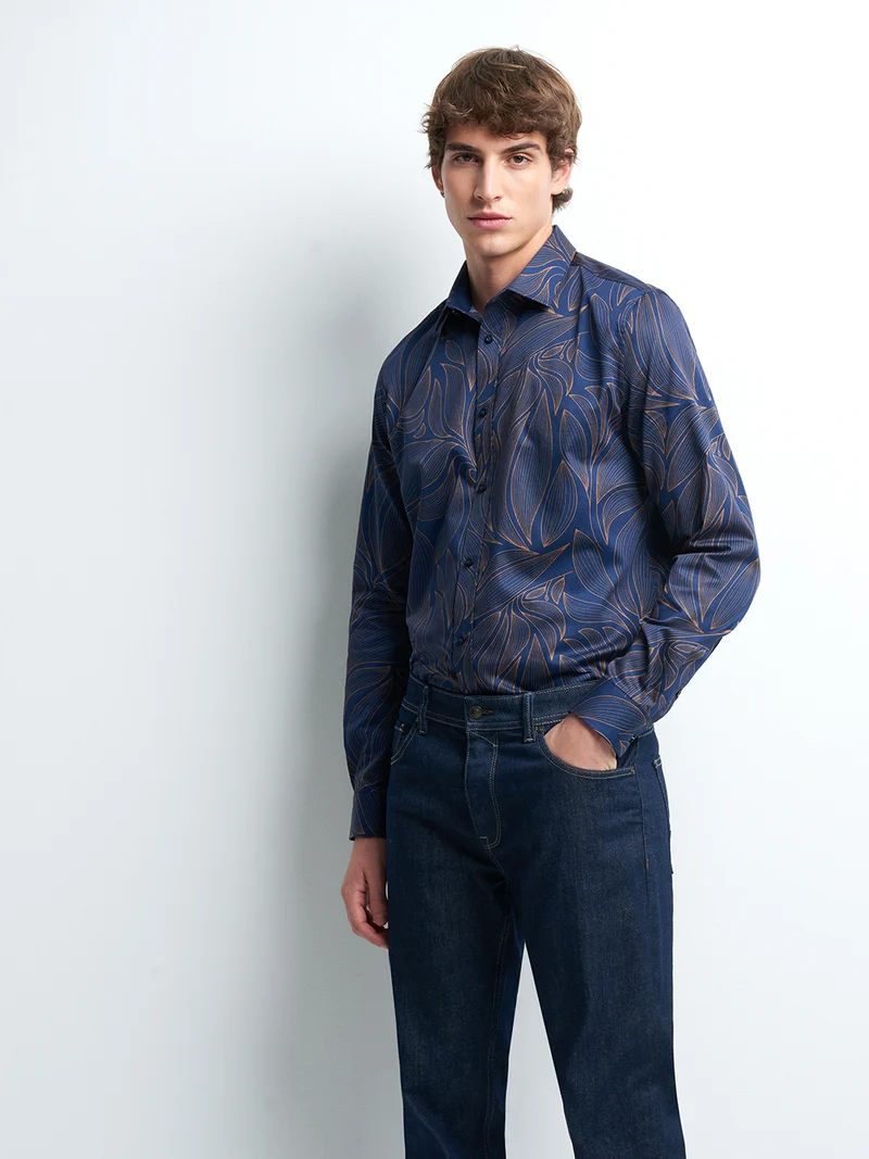 Chemise slim en satin végétale