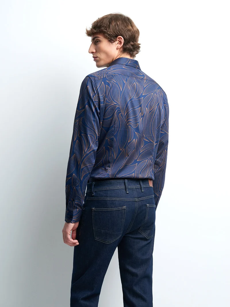 Chemise slim en satin végétale