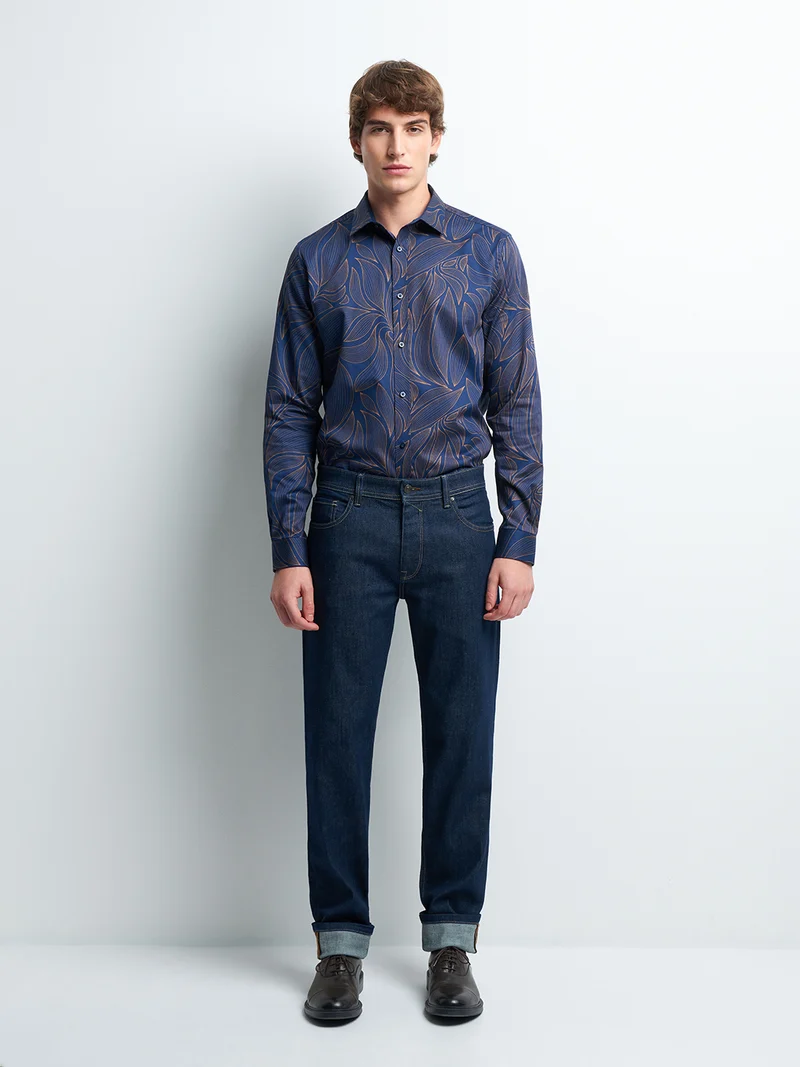 Chemise slim en satin végétale