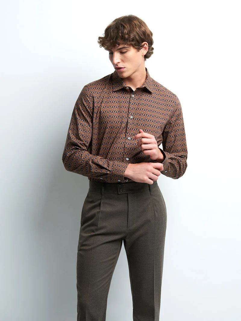 Chemise slim géométrique
