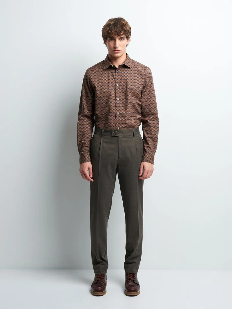 Chemise slim géométrique
