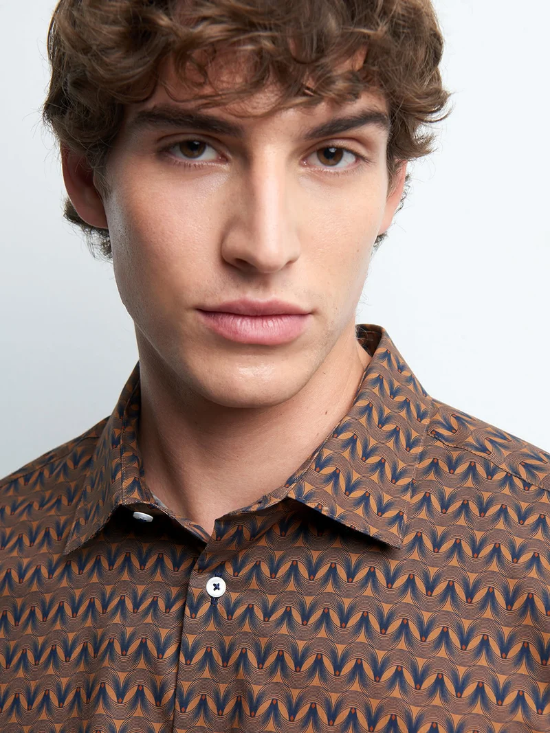 Chemise slim géométrique