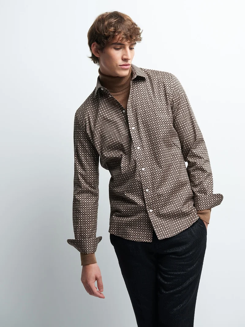 Chemise extra-slim géométrique